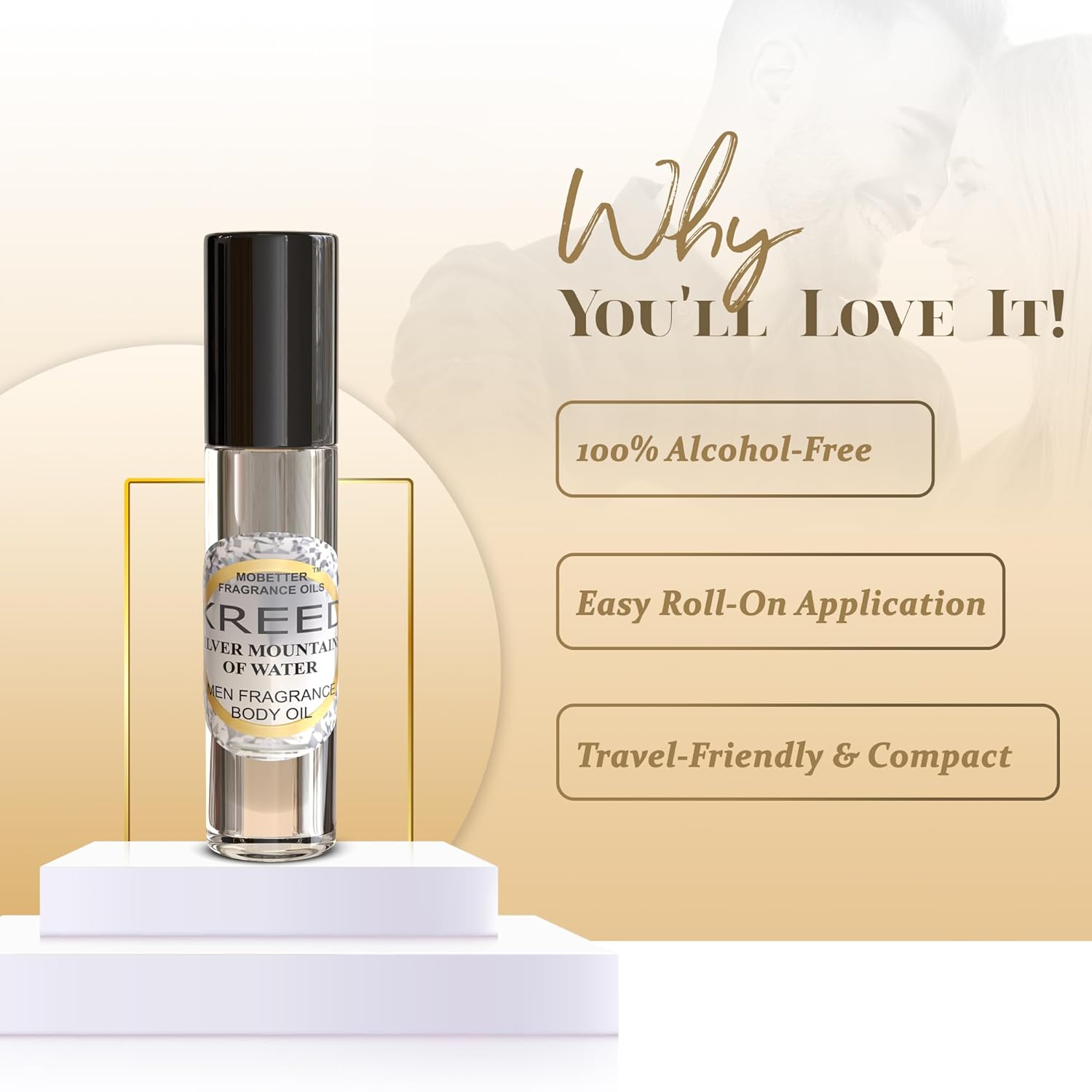 MOBETTER FRAGRANCE OILS' Kreed Silver Mountains of Water Men Fragrance Body Oil 1/3 oz roll on Glass Bottle - Image 4