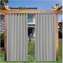 GIOBEL Outdoor Curtain Waterproof Curtain Windproof Drapery Blackout Thermal Insulated Outdoor Curtains for Patio, Front Porch, Pergola, Cabana Beach Home Curtain Panel,1 Panel,48 * 88 inchW*H
