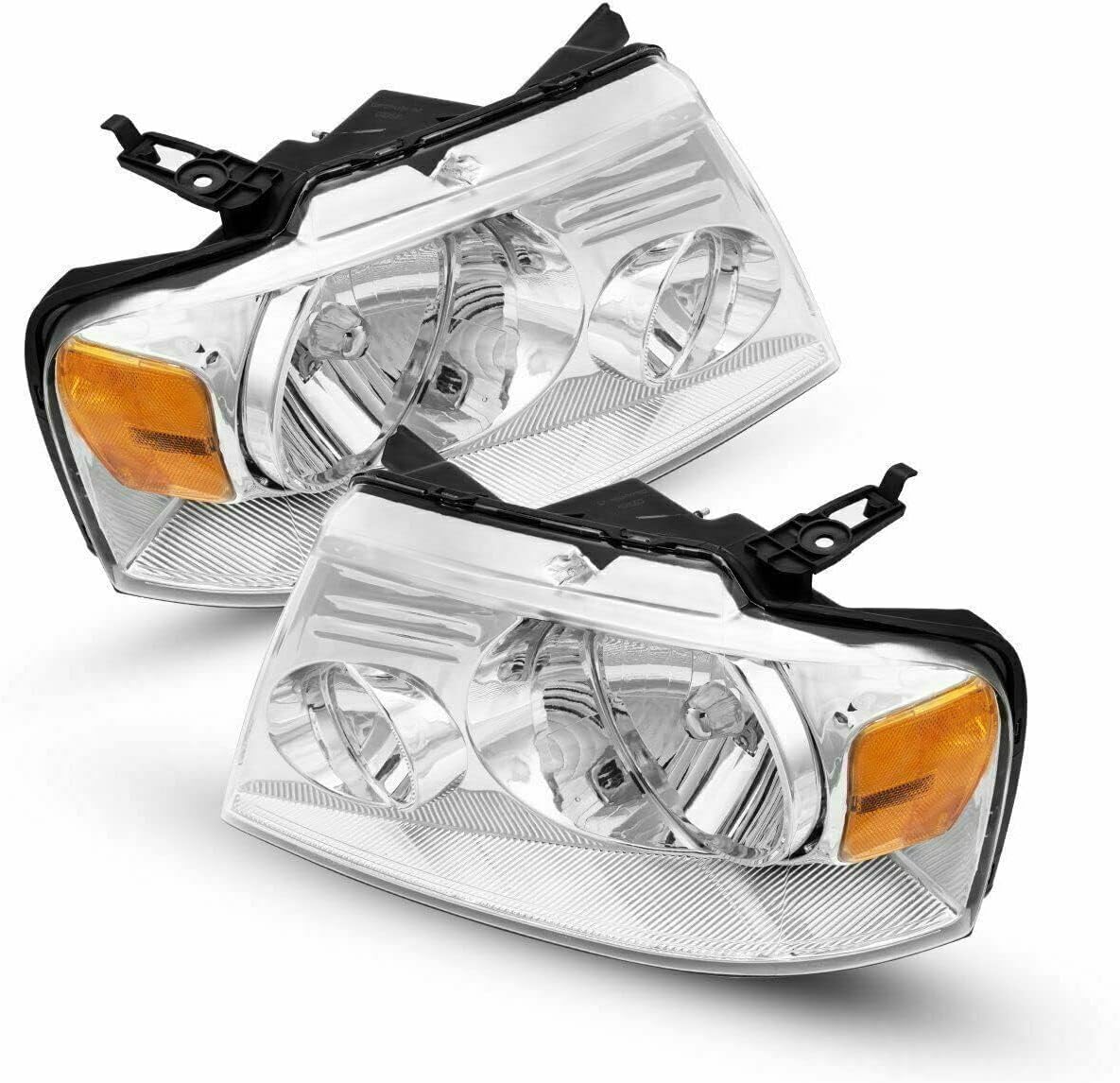 KAXLED Headlights Assembly Fit for 2004 2005 2006 2007 2008 F150 FX2/FX4/Harley-Davidson Edition/King Ranch/Lariat/Limited/STX/THE 60TH ANNIVERSARY EDITION/XL/XLT Clear Headlight Lens