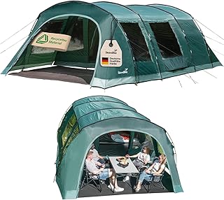 Skandika Kaupanga 6 Protect Tienda de campaña Familiar túnel | para 6 Personas, Impermeable, 3000 mm de Columna de Agua, Cabina Oscura para Dormir