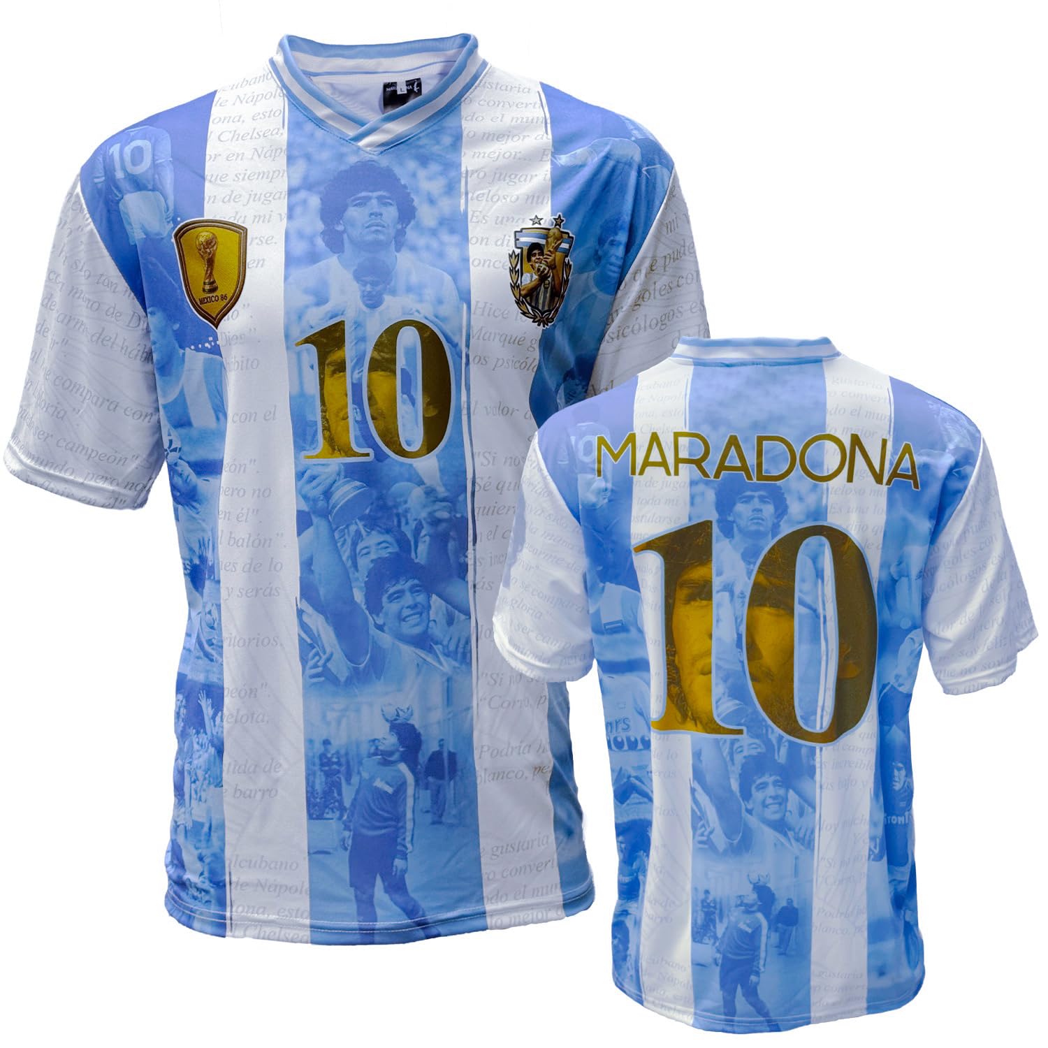 Maillot de Football Diego Armando Maradona - El Pibe de Oro. Réplique Officielle. Maillot Argentine pour Homme XL