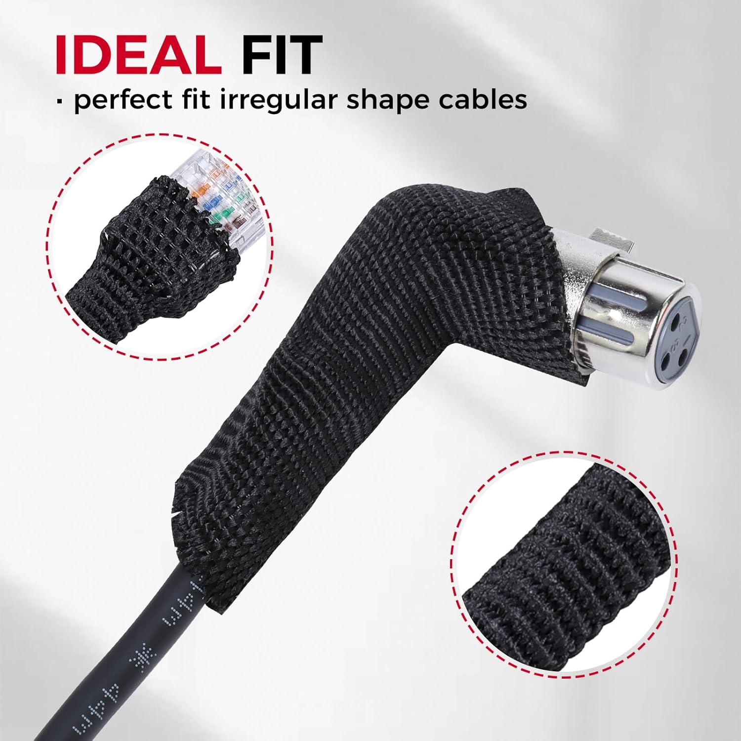 1" - 18 feet Braided Cable Management Sleeve 2 in 1 Heat Shrink Fabric Tube Wrap Organizer Cover Cable/Wire/Harness/Hose Sleeving