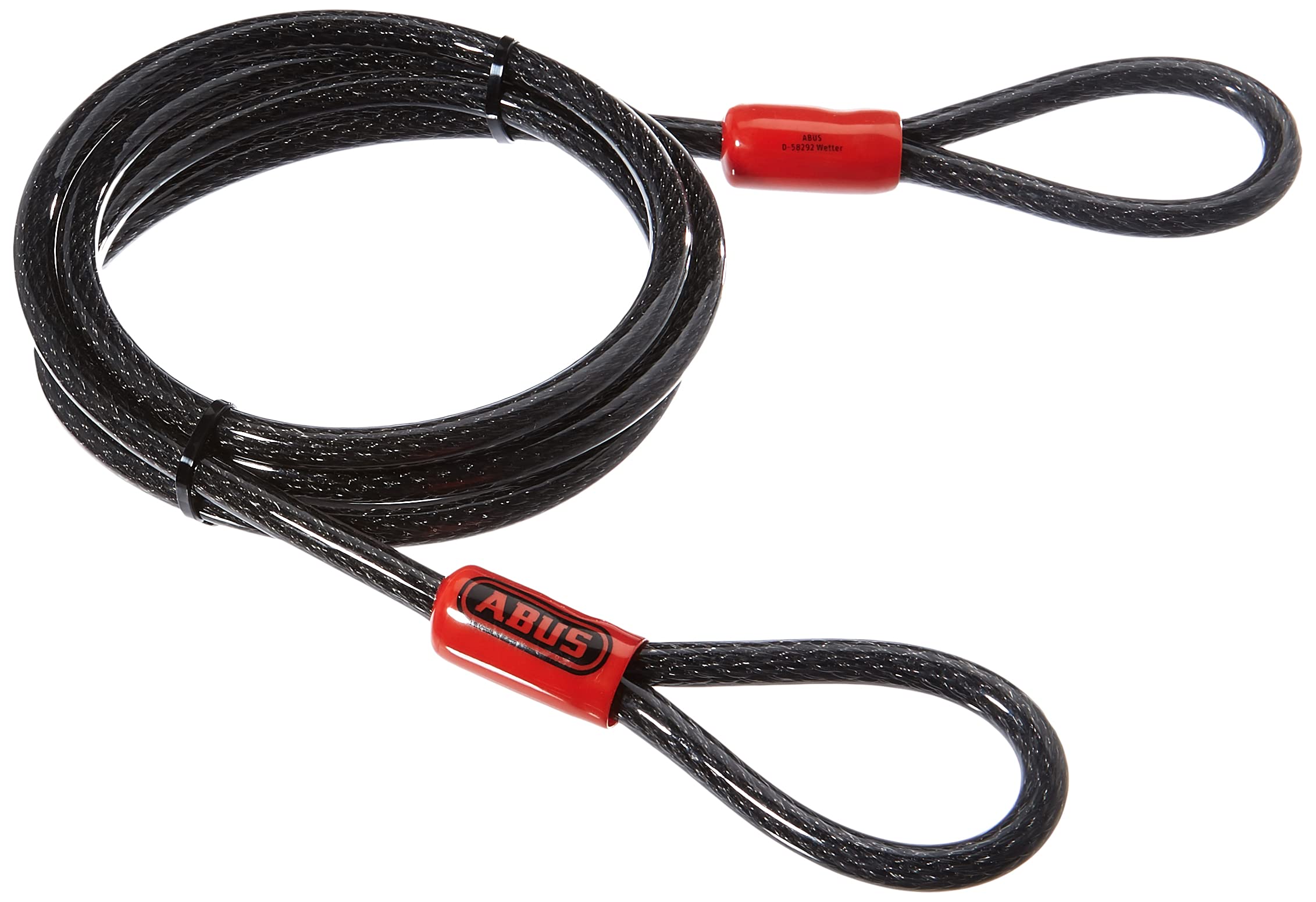 ABUS Schlaufenkabel Cobra 10/200 - Stahlseil mit Kunststoff ummantelt - 2m lang, 10 mm stark - Sicherung für Fahrrad- und Motorrad-Zubehör - Schwarz & 70/45 Expedition, verschiedenschließend, schwarz