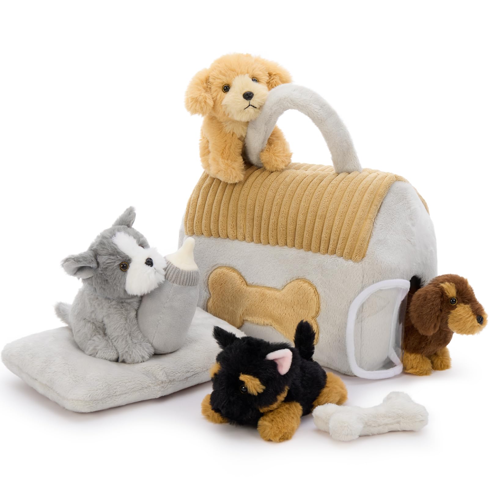 Amazon.com: Muiteiur 8Pcs Dog House Plush Set, 9.8
