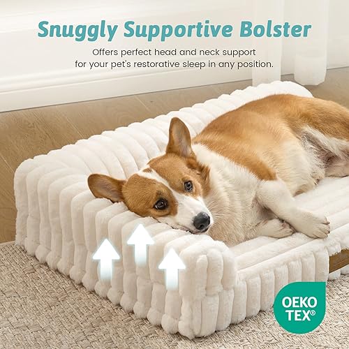 Miniatura 6 de Bonita cama para perro, cama ortopédica de espuma sintética con lados, funda extraíble lavable y forro impermeable, cómodo sofá para mascotas para