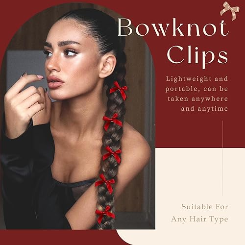 Vista 153 de 30 piezas de pinzas para el cabello con lazo de raso rosa, accesorios para el cabello con lazo de raso mini, lindos lazos para el cabello, barretas