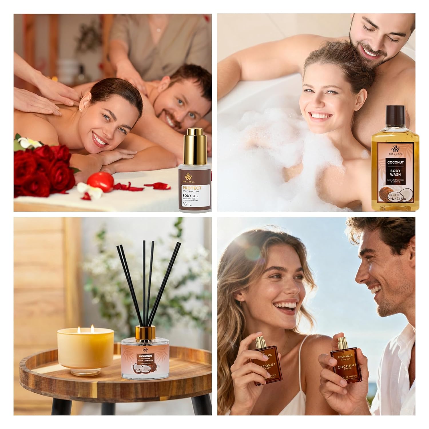 35 Pcs Coconut Vanilla Spa Gift Basket for Women & Men, Face Skin Care Set, Bath & Body Set, Self Care Pamper Kit, Diffuser, Bath Bomb, Birthday, Christmas, Valentines, Mother Day, Anniversary - Image 3