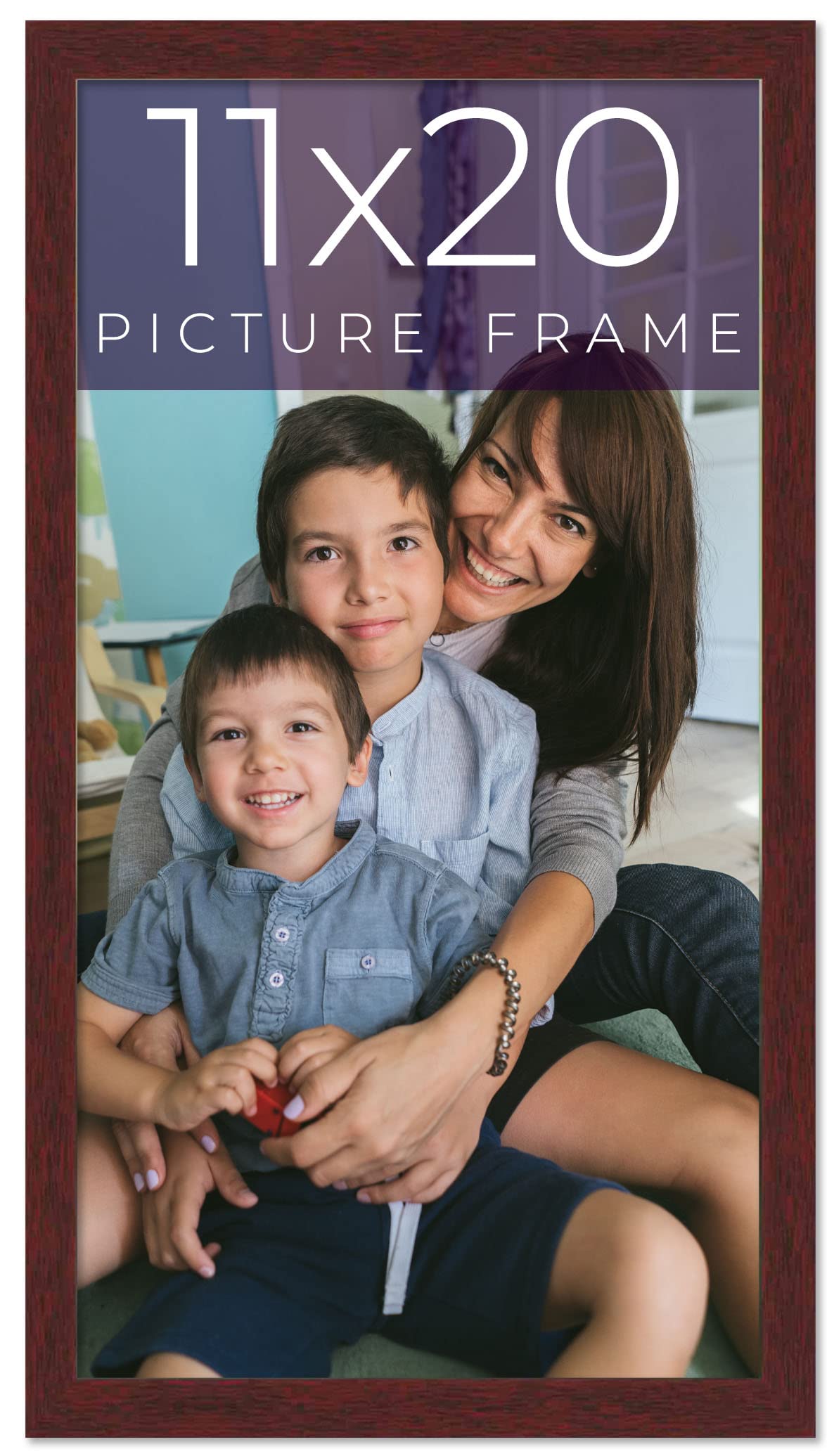 Amazon.co.jp: 11x20 ダークブラウン 本物の木製写真フレーム 幅0.75