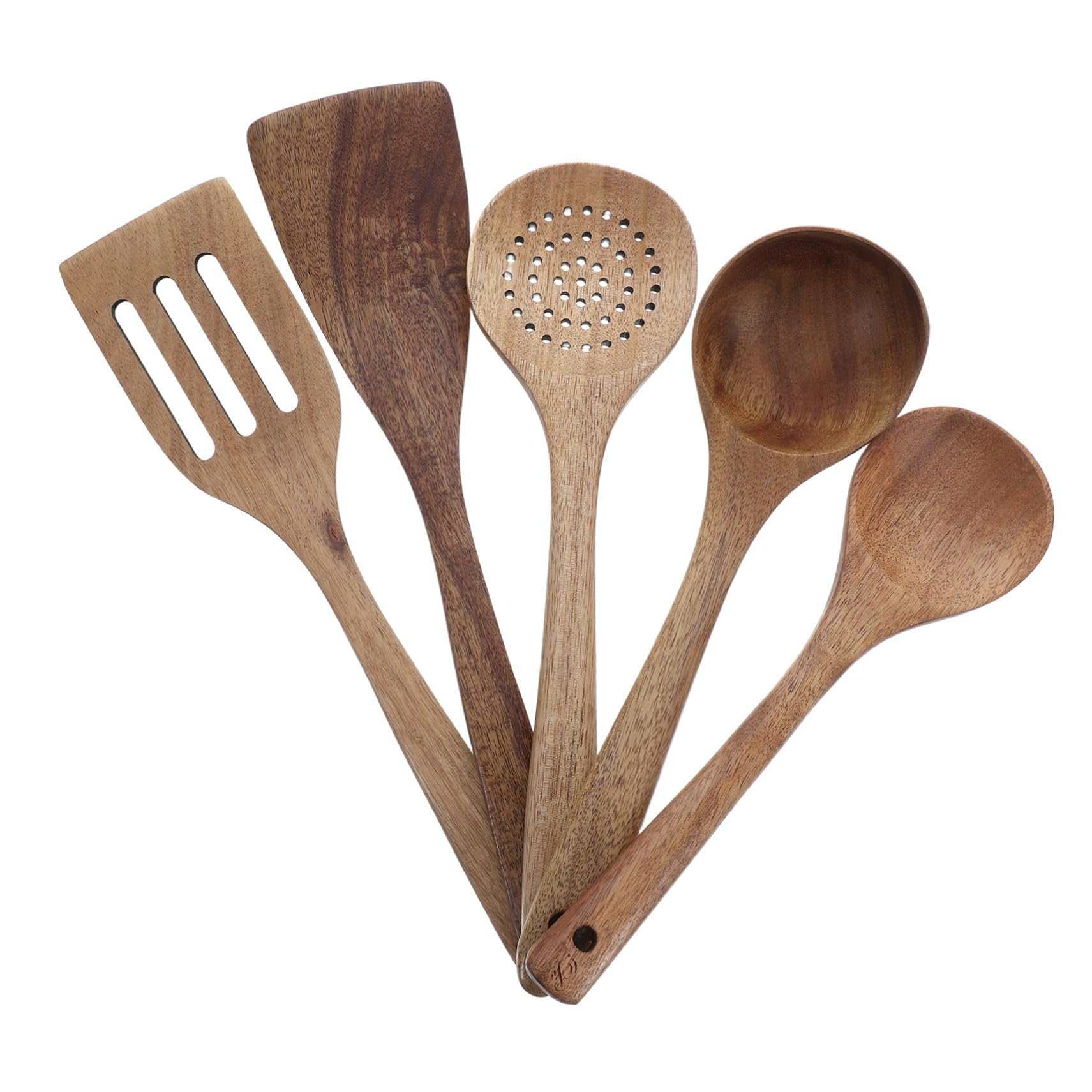 Gatuida Utensili Da Cucina in Legno Naturale Per Girare Mescolare e Servire i Pasti Quotidiani Include Cucchiai Spatole Grande Mestolo Per Zuppa Resistenti Al Calore Per Pentole Antiaderen