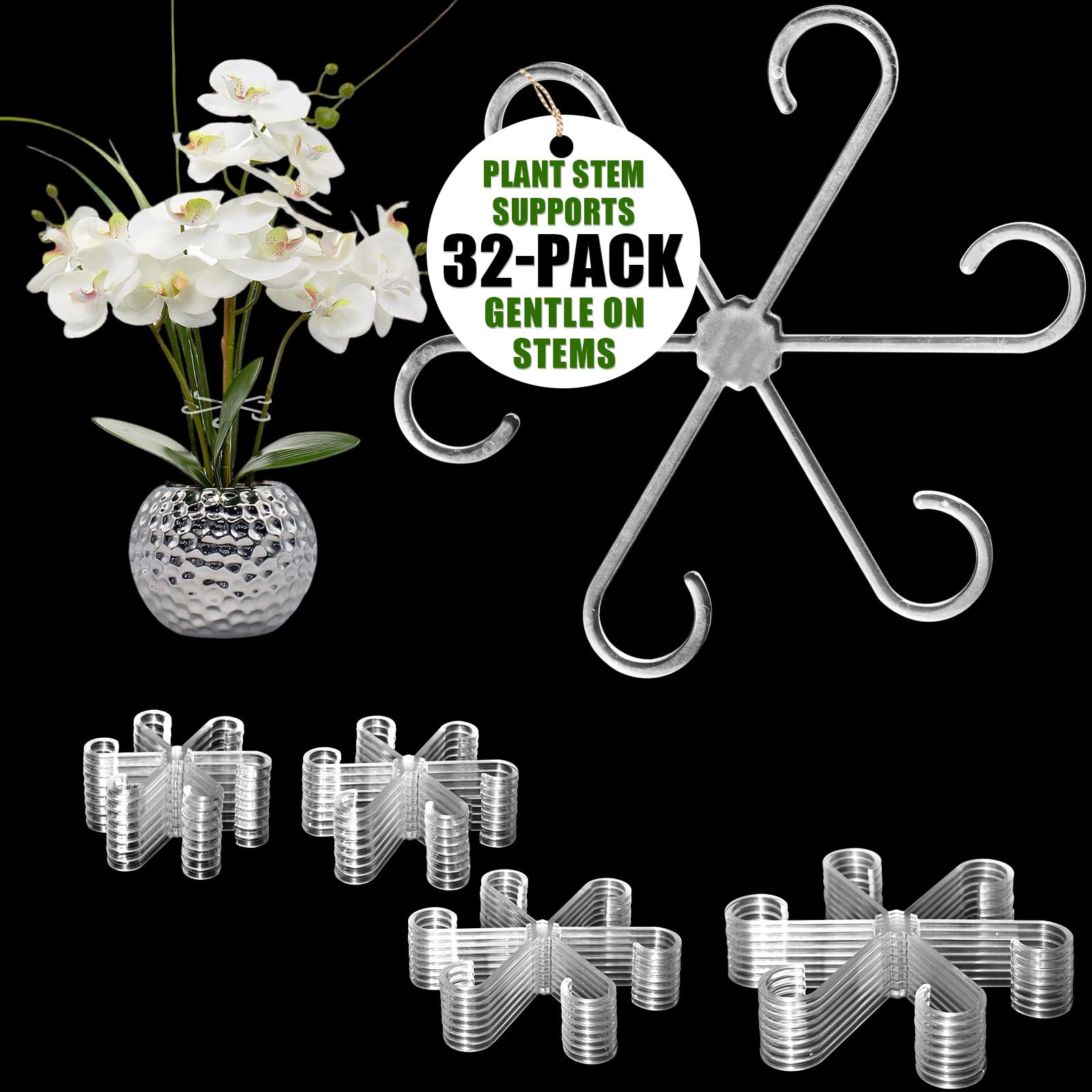 View 1 of Ahrltim 32 Pack Plant Stem Support Holders