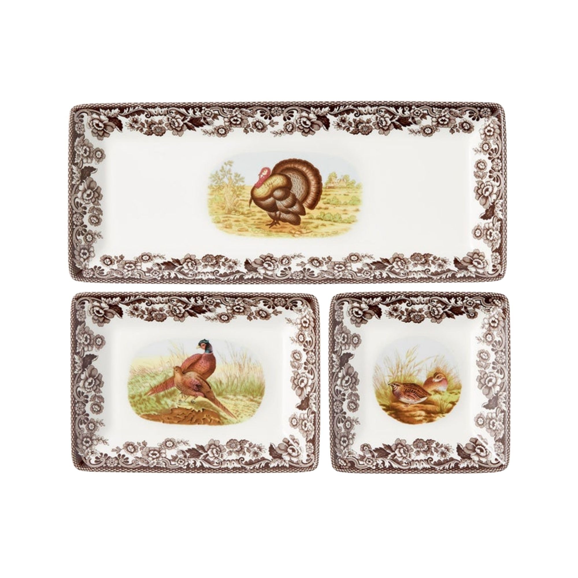 Spode Woodland 3 Piece Nesting Trays