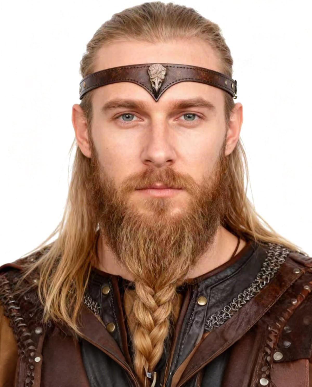 Viking Leather Headband Adjustable Medieval Headpiece LARP Costume Renaissance Cosplay Accessories