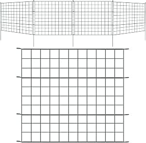 Lot 25 Clôtures Jardin Pour Chiens & Petits Animaux – 43,2 Cm Haut X 8,2 M Total, Métal Anti-Rouille, Facile à Poser
