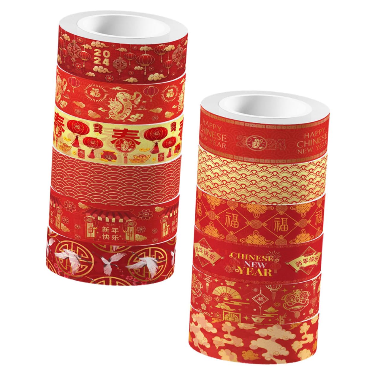 SHINEOFI 5 Set Nastro Washi Anno Del Drago Evidenziatore Nastro Adesivo Extra Largo Distributore Di Nastro Adesivo Per Mascheratura Nastro Del Diario Chiaro Neon Punto Colorful 12 * 5