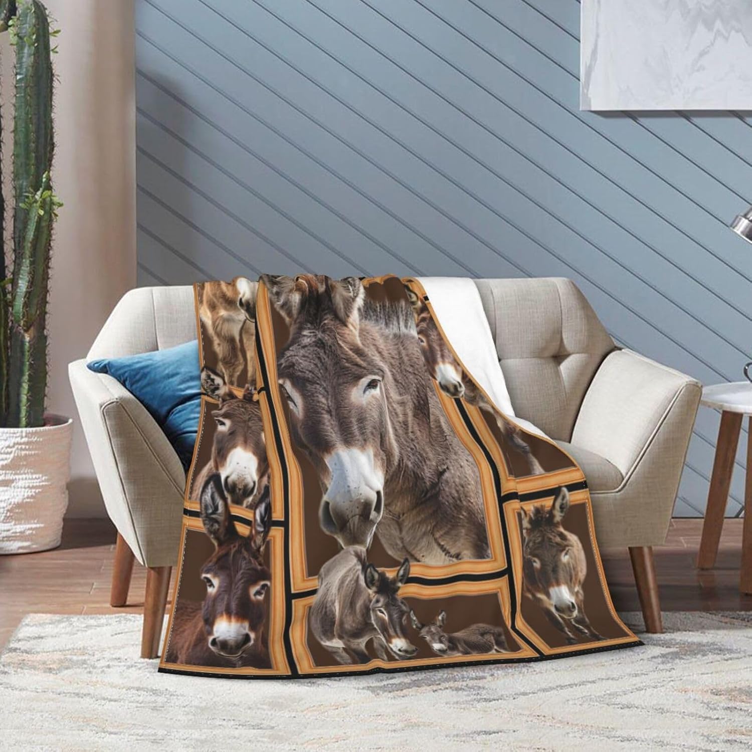 Donkey Throw Blanket - Funny Cozy Flannel Soft Warm Plush Lightweight Bedding for Girls & Boys, 50"X40" - Image 7