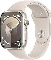 Renewed Apple Watch Series 9 GPS 45mm Starlight Aluminum - Sport Band S/M | Advanced Health & Fitness Tracker