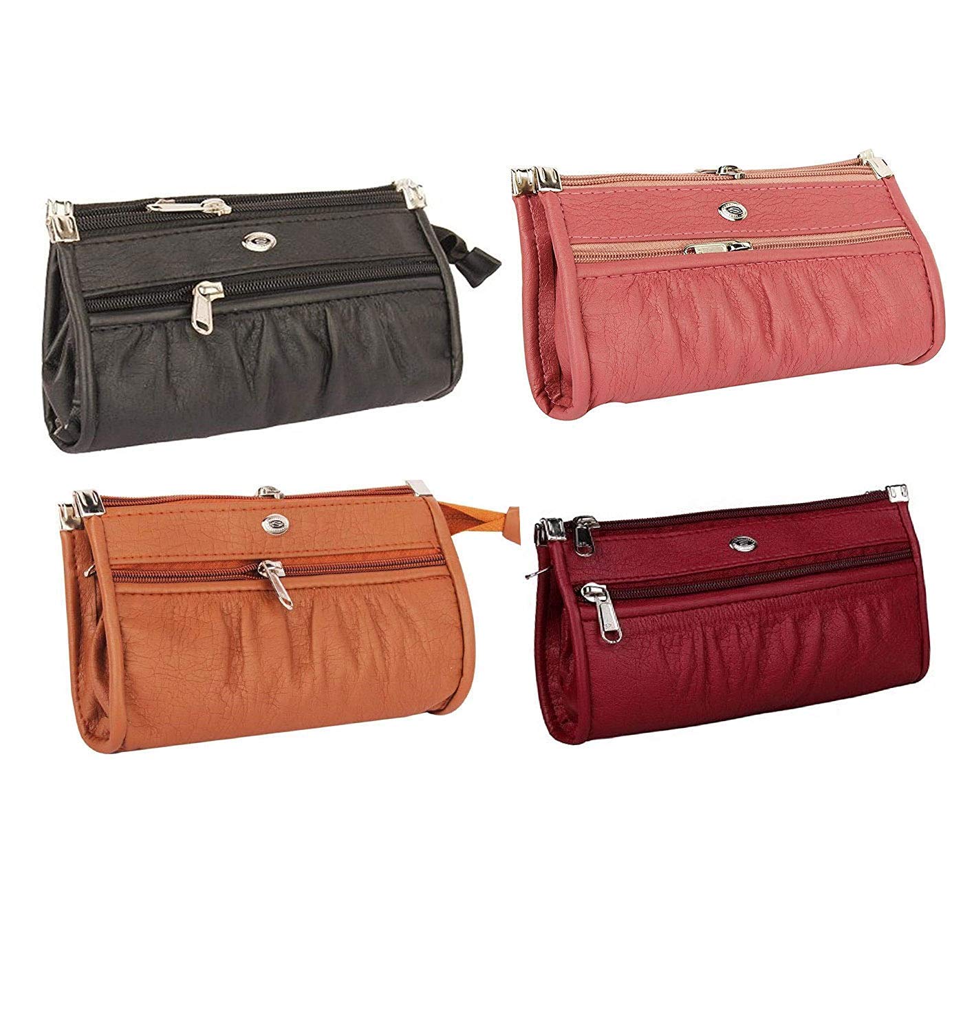Fashions Ladies Wallets Premium PU Leather Women's And Girls Wallet Clutch Combo Offer Pack Of 4 (Pink+Mustard+Maroon+Black Color)-image-11