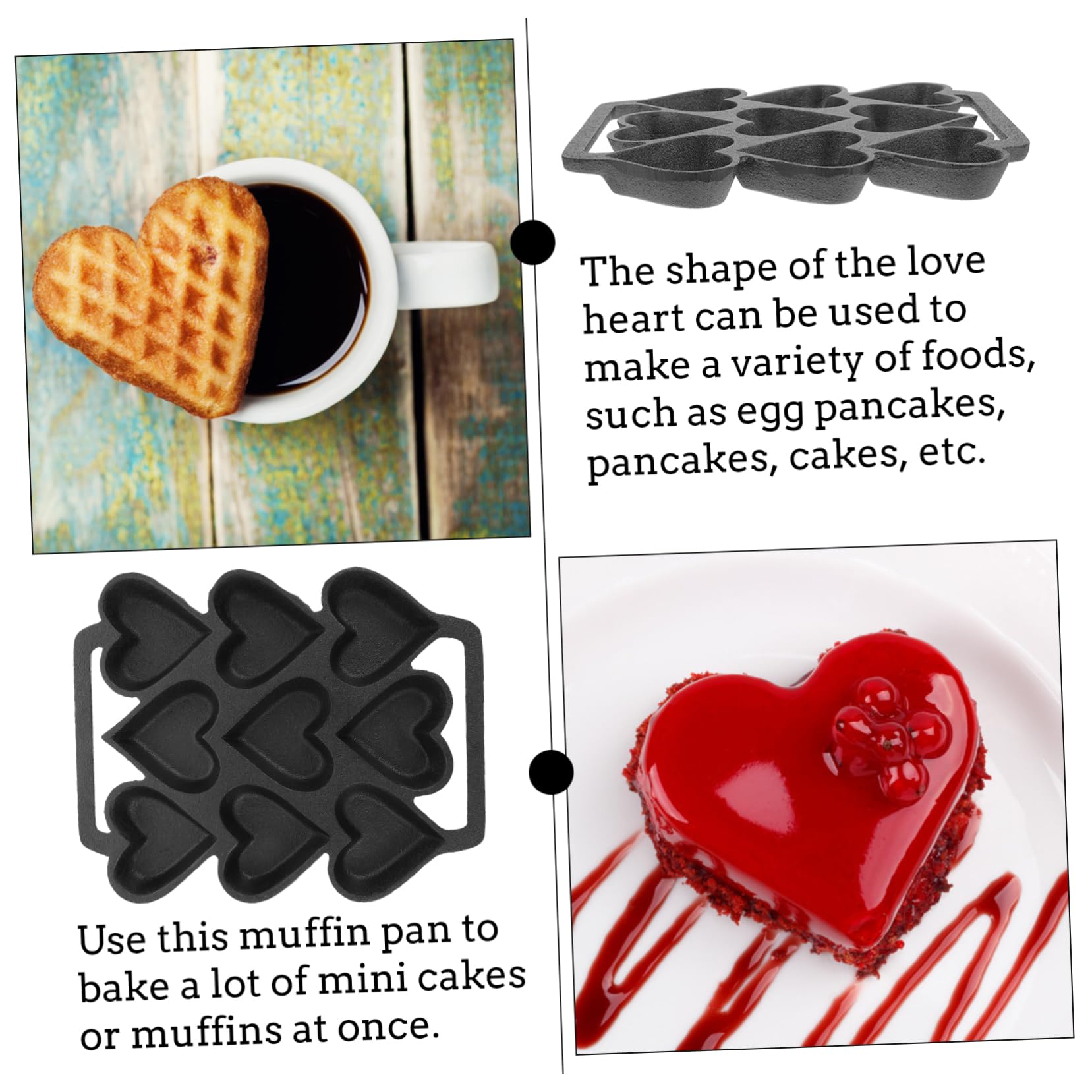 Cabilock Moule à Pâtisserie Forme Cœur Pour Cuisine Dessert Pâtisserie Facile à Utiliser
