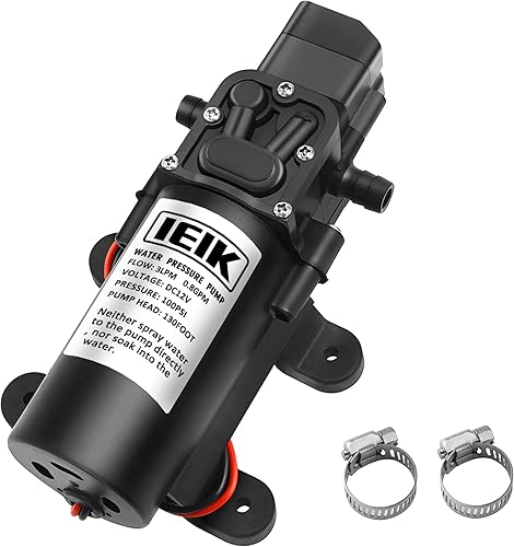 Bomba de diafragma de 12 voltios, 3LPM 0.8 GPM 100PSI, bomba de rociador autocebante de 12 V CC, interruptor de presión de agua para autocaravana,