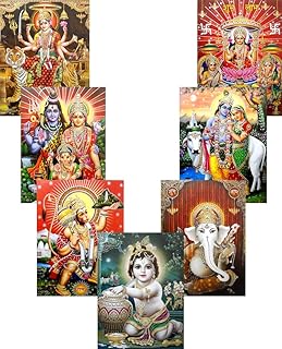 Wholesale Lot of 10 Hindu Gods and Goddess Reprint Posters : Size - 9x11 Inches