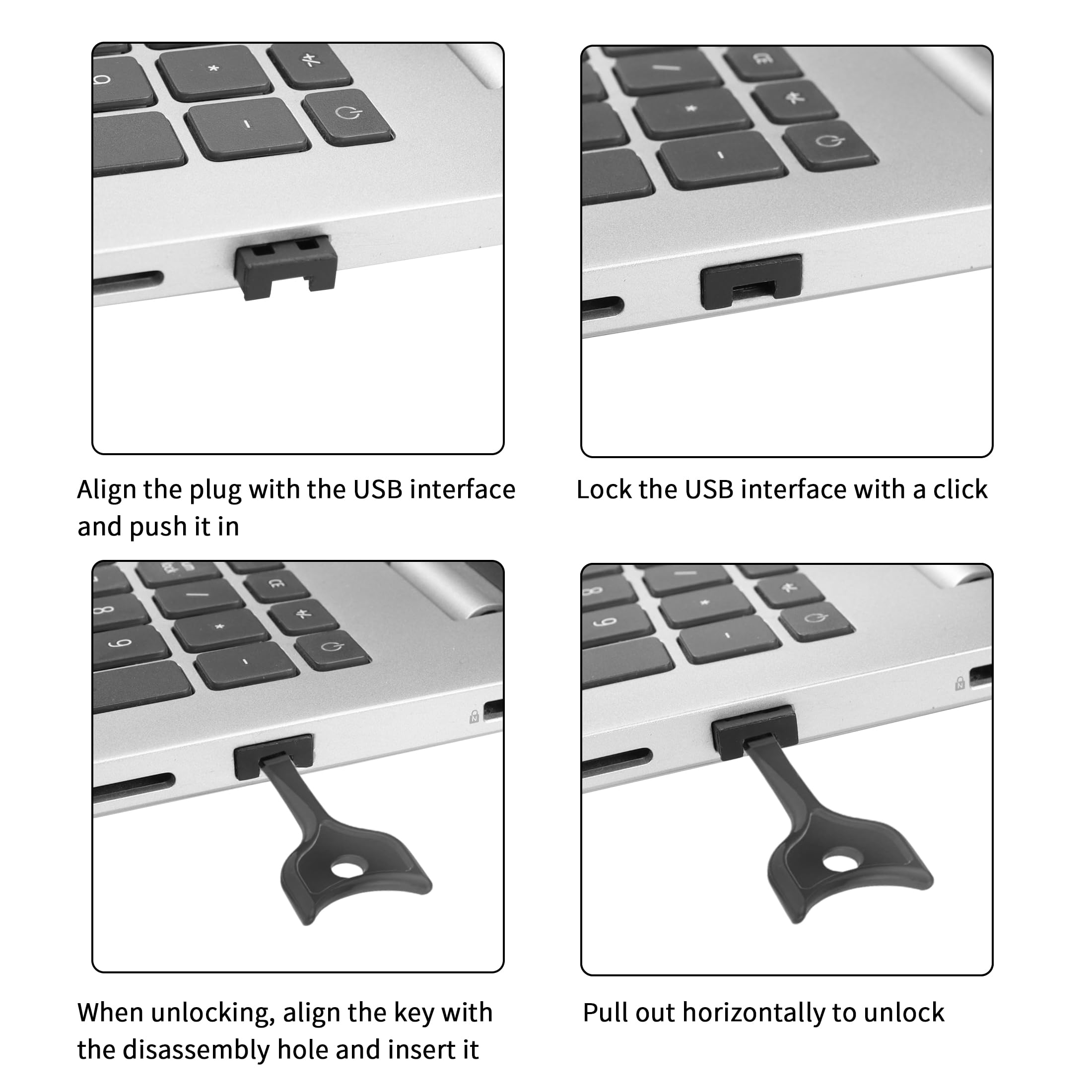 YAODHAOD Blockers 10-pak USB A Blockers zabezpieczająca przed kradzieżą informacji, zdejmowana wtyczka USB 2.0/3.0 Due&Moisture Resistent Shield do PC, laptopa i notebooka ochrona danych