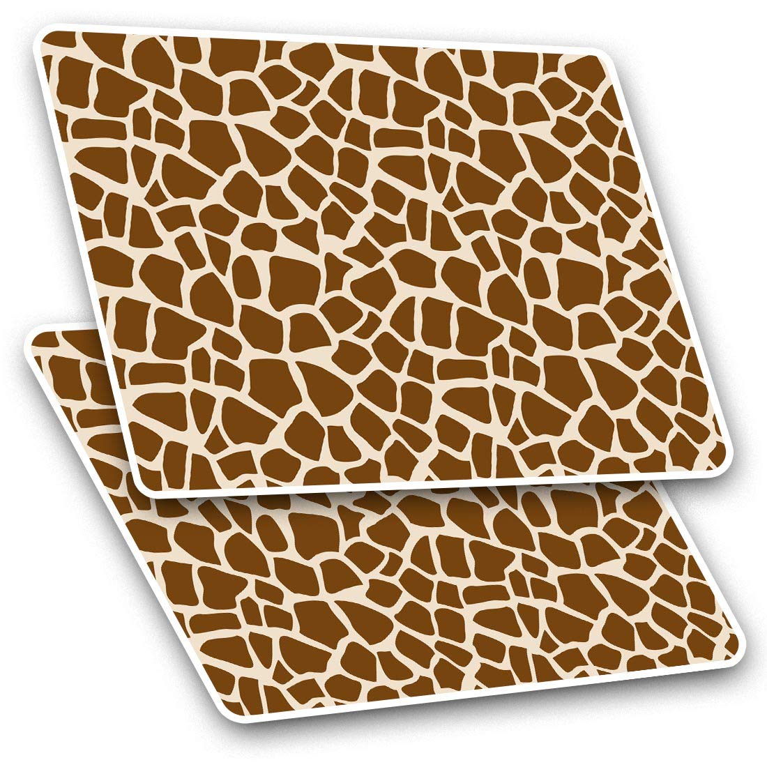 Destination Vinyl Ltd Multi 2 X 10Cm Rectangle Vinyl Stickers - Giraffe Pattern Print Africa Animal 14483