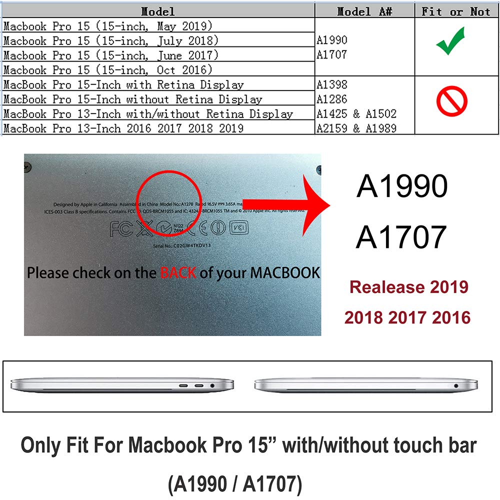 Amazon.com: RUBAN Case for MacBook Pro 15 inch 2019 2018 2017 2016