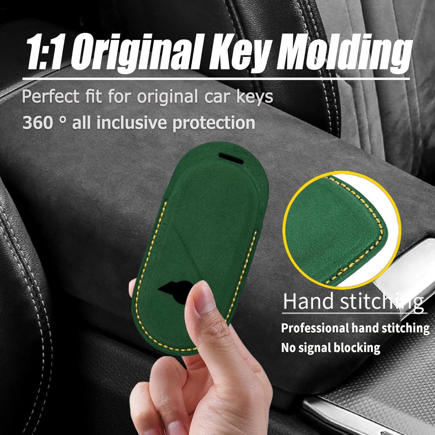 for BMW Mini Leather Key Fob Cover Fit for BMW Mini Countryman One JCW F54 F55 F56 Clubman Convertible J01 J03 J05 U25 2025 2026 Keychain Key Holder Accessories 4 Button Green