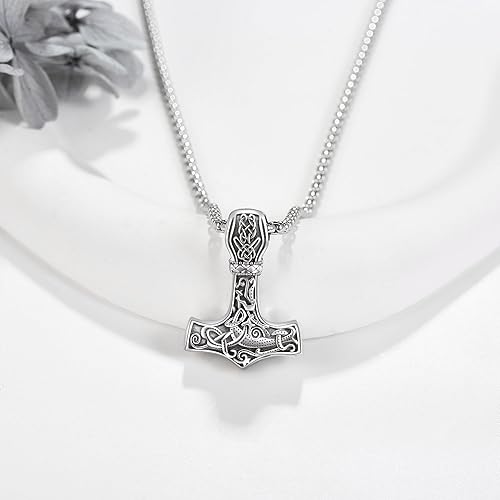 Miniatura 4 de URONE Collar con colgante vikingo de plata esterlina para hombre, joyería vikinga nórdica