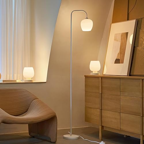 Miniatura 6 de ONEWISH Juego de 3 lámparas táctiles de mesita de noche, juego de 2 y 1 lámpara de pie, lámparas modernas para dormitorio, sala de estar, mesita de