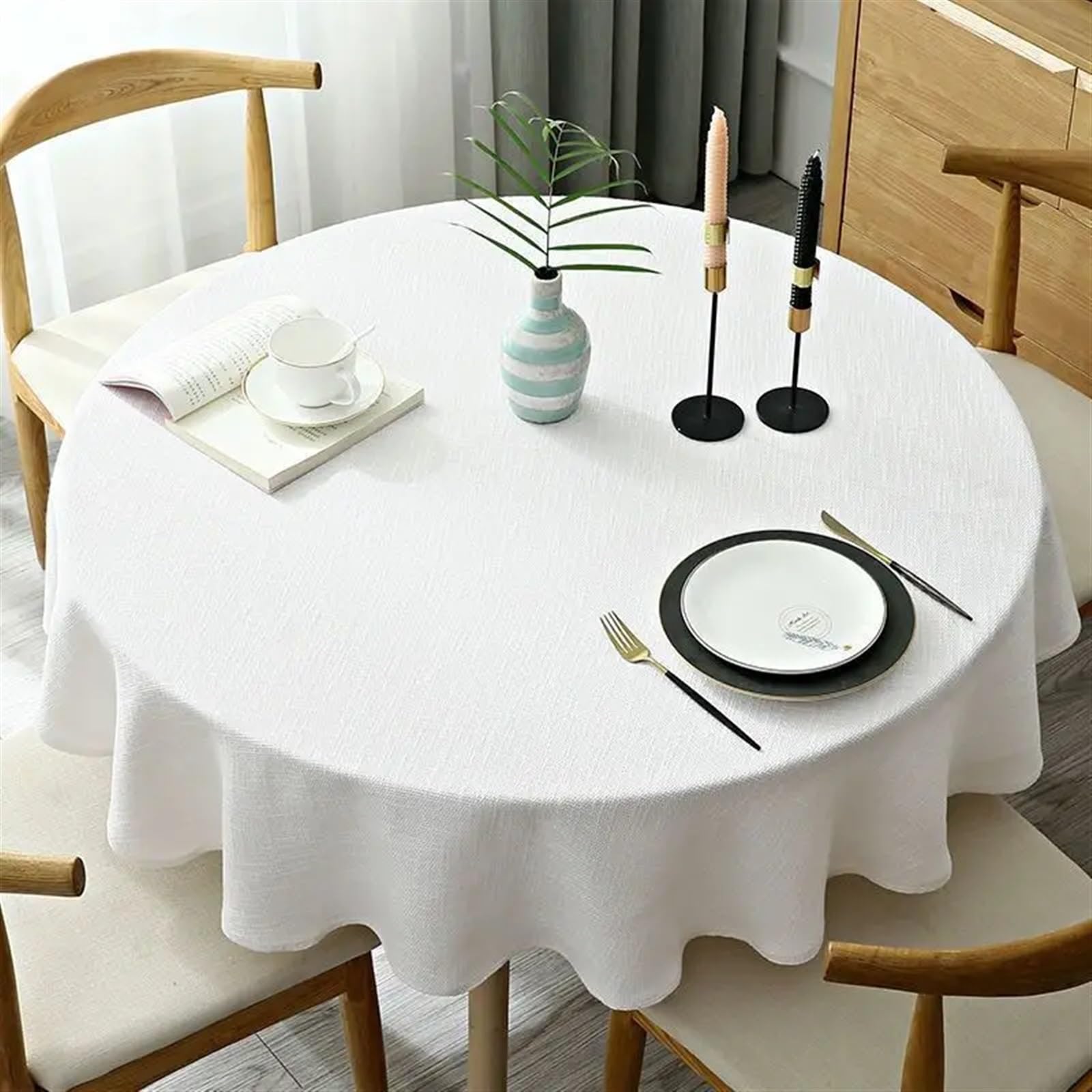 Nappe ronde pour le thé et grands repas de famille F 220cm