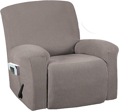 Funda elástica para sofá reclinable, 1 pieza, protector de muebles, suave con parte inferior elástica, jacquard de elastano, cuadros pequeños,