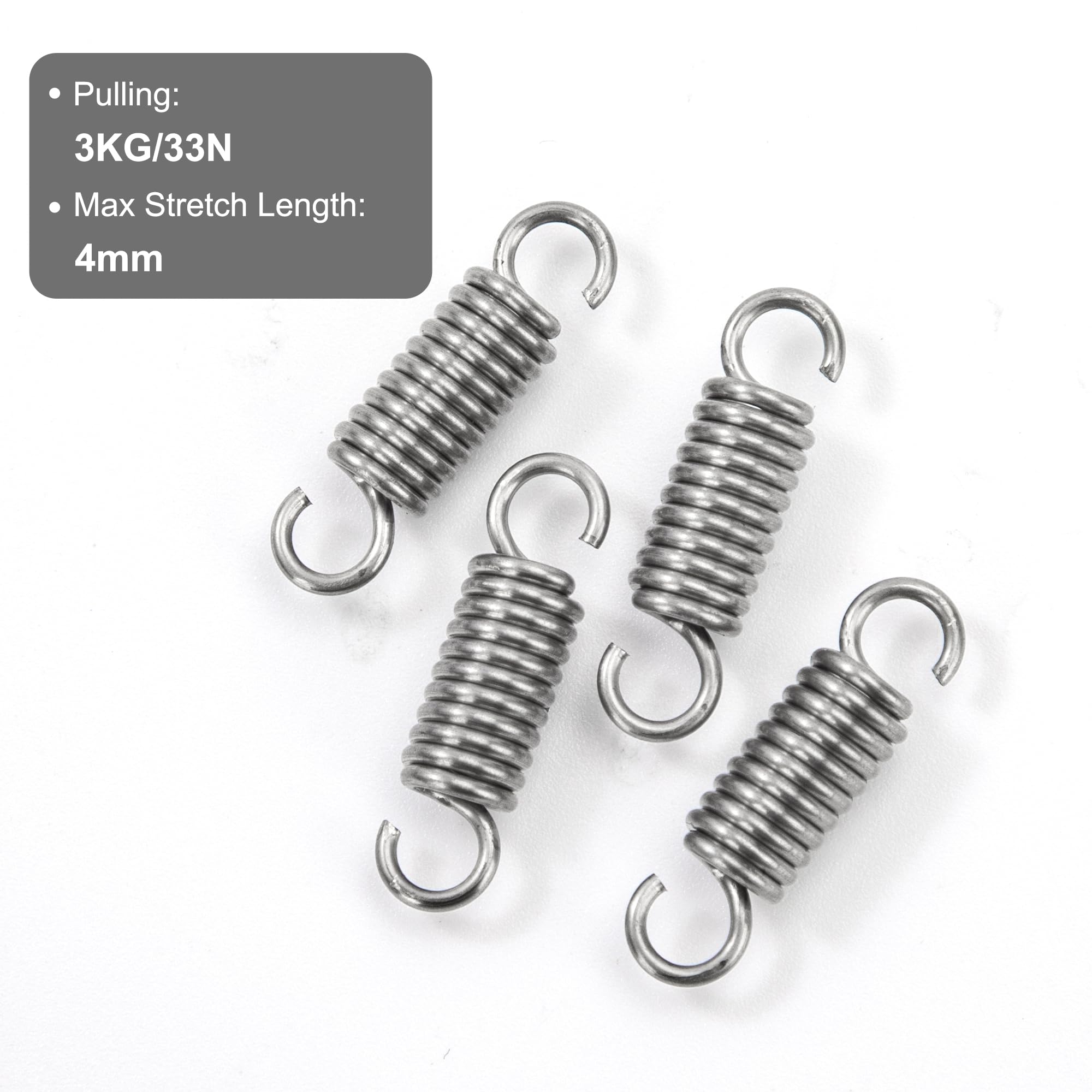 Zug-Feder 1mm Haken Öse 9x66,2mm 3,6kg Spiral Edel-stahl rostfrei Metall Zug-Feder 1mm Haken Öse 9x66,2mm 3,6kg Spiral Edel-stahl rostfrei Metall
