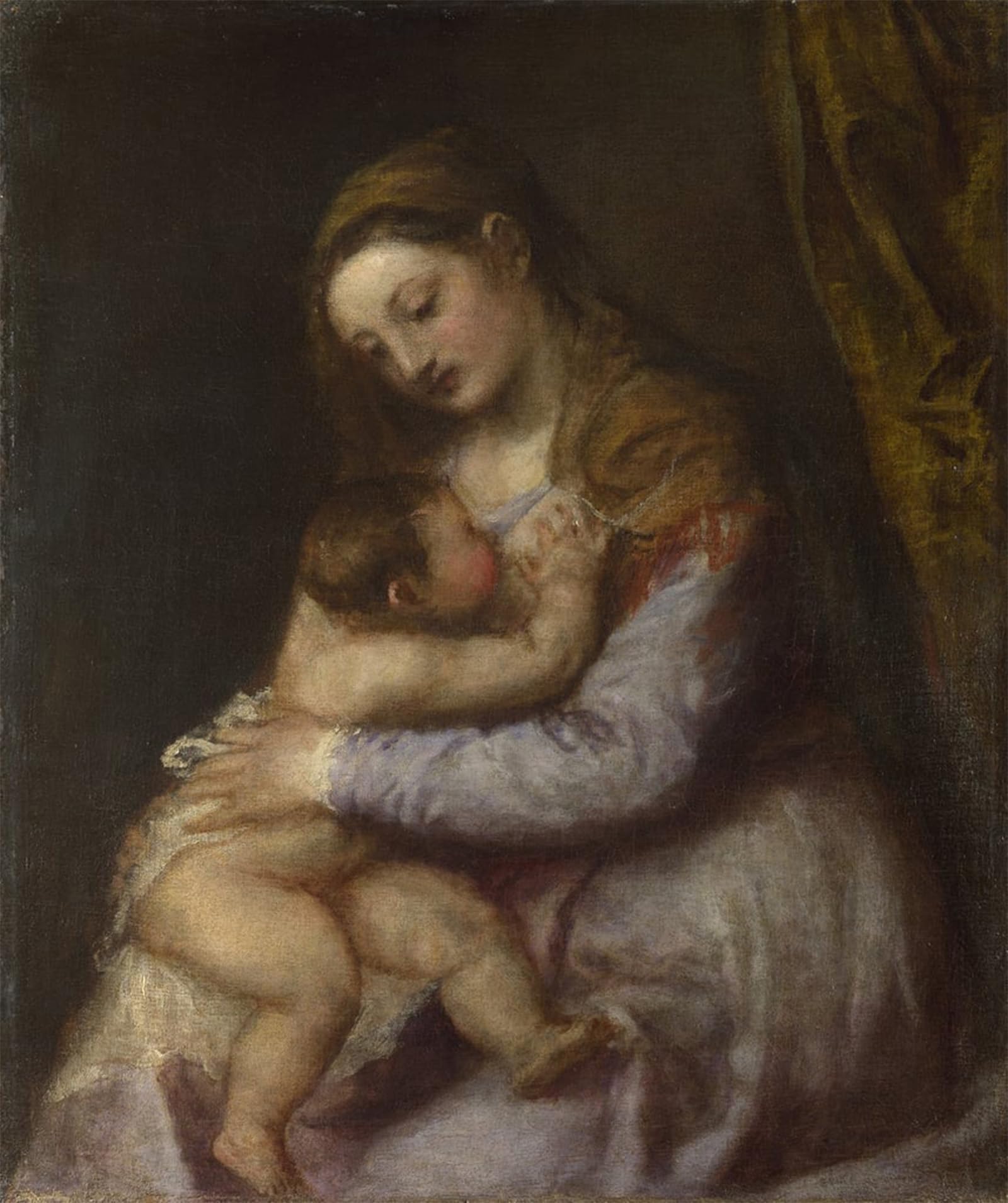 POSTERIIk Famous Animal Posters Vintage Picture the Virgin and Child by Tiziano Vecelli Modern Wall Decor for Home Decor 60x90cm