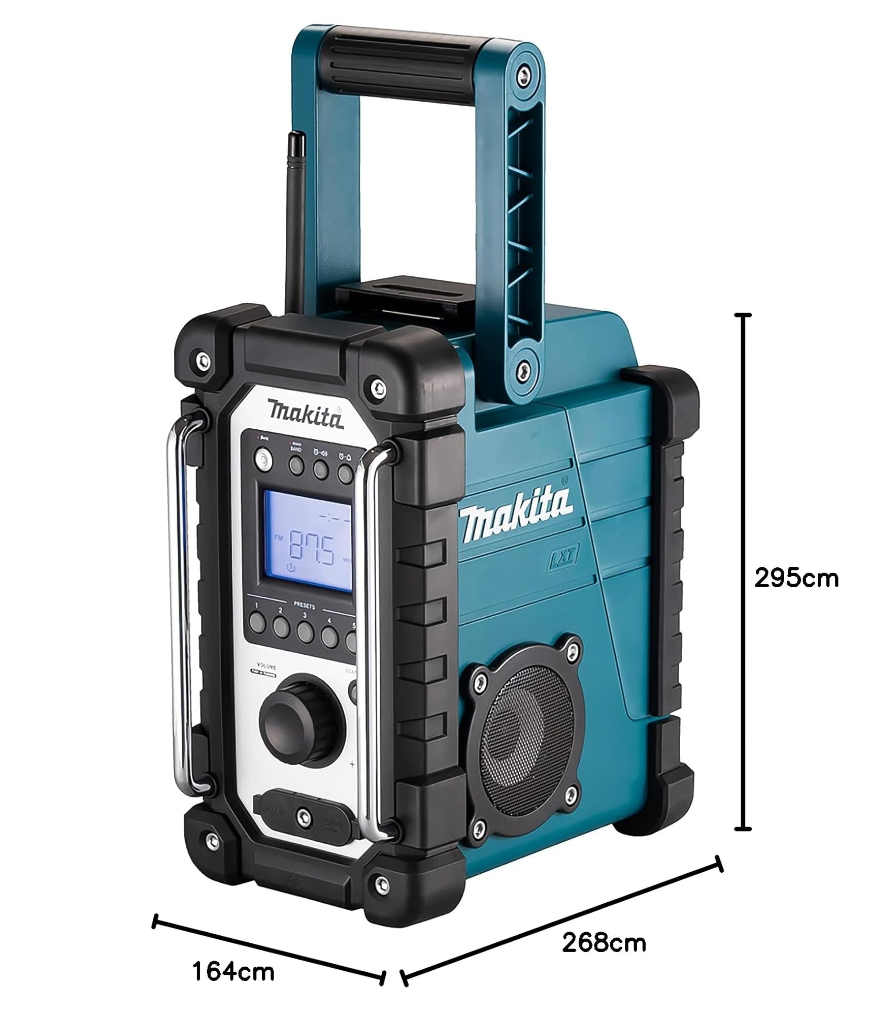 Makita DMR112 Baustellenradio 7,2 V, 18 V mit DAB+ und Bluetooth, Petrol, Schwarz, ohne Akku, ohne Ladegerät