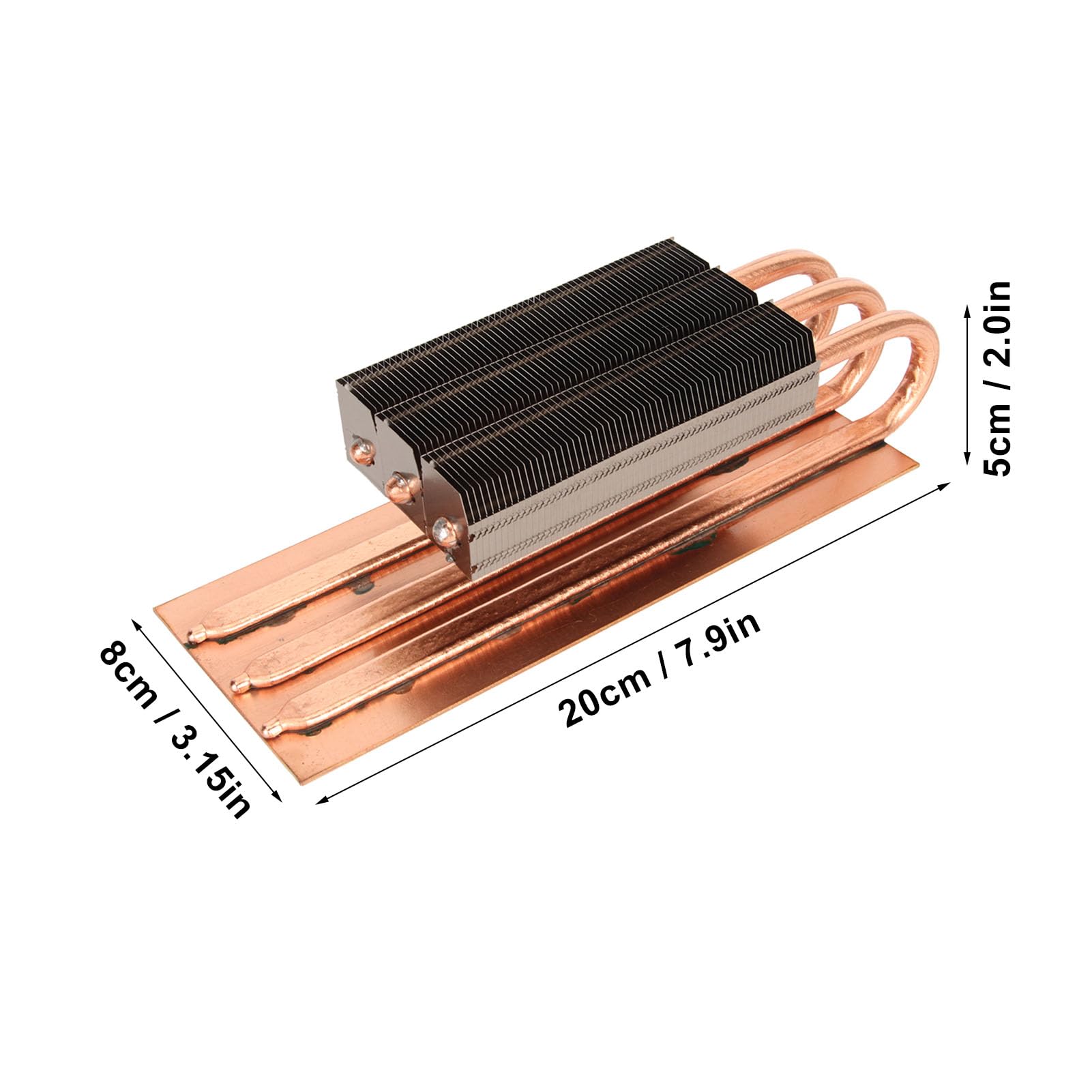 Disipador de Calor de Plano Posterior de Tarjeta Gráfica de Computadora, Disipador de Calor de Cobre Puro RTX3090 3060 3080 Radiador Auxiliar de Tarjeta Gráfica, 200 MmX80 MmX50 Mm