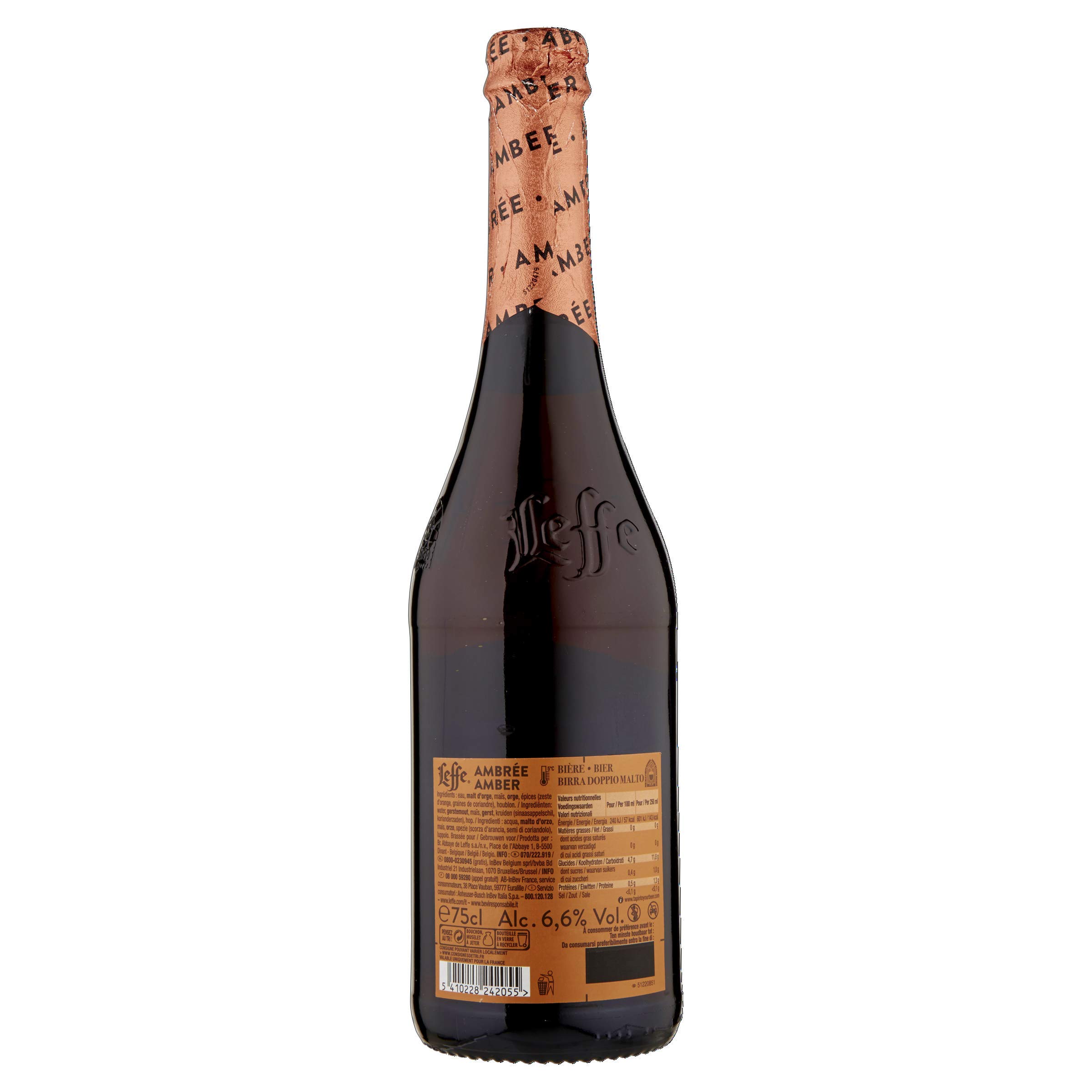 Leffe Ambree Birra, Bottiglia - Pacco da 6 x 750 ml