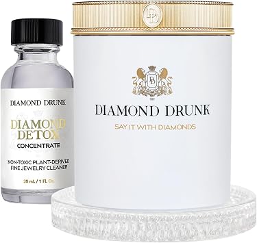 Diamond Drunk The Starter Collection - Non-Toxic, Fine Jewelry Cleaning Kit for Diamond, Gold, Platinum Rings & More - 2 Months Supply of Safe, Sustainable Cleaner to Restore Shine - Simply White