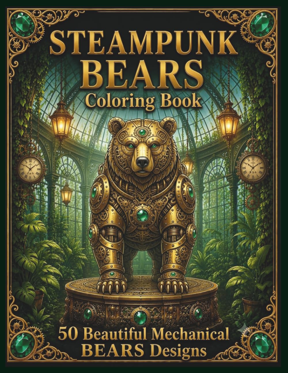 Steampunk BEARS Coloring Book: 50 Beautiful Mechanical Bear Designs (Steampunk Coloring Book Collection)