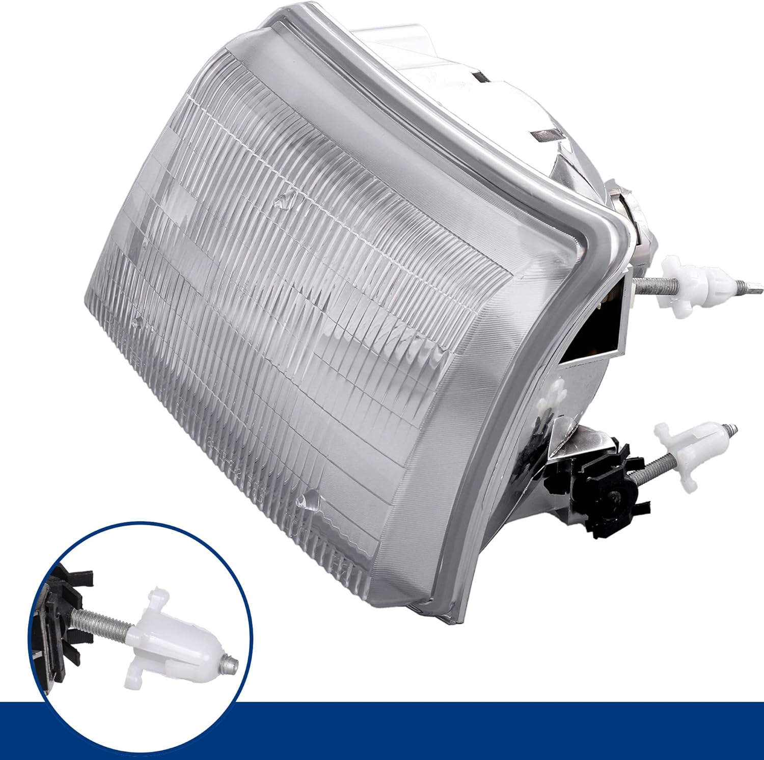 APSVE 2PCS Factory OE Style Headlight Assembly Set For 1998 1999 2000 Ford Ranger Pickup Truck Replacement Front Headlamps Chrome Clear Lens Driver and Passenger Side
