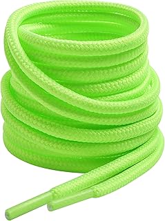 2 Pairs Round Boot Laces, 5/32" Outdoor Work & Hiking Shoe Laces for Boots