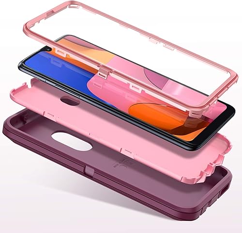 Miniatura 2 de I-HONVA Funda para Samsung Galaxy A30, Galaxy A20 a prueba de golpes, protección de cuerpo completo 3 en 1, sin protección de pantalla, resistente y