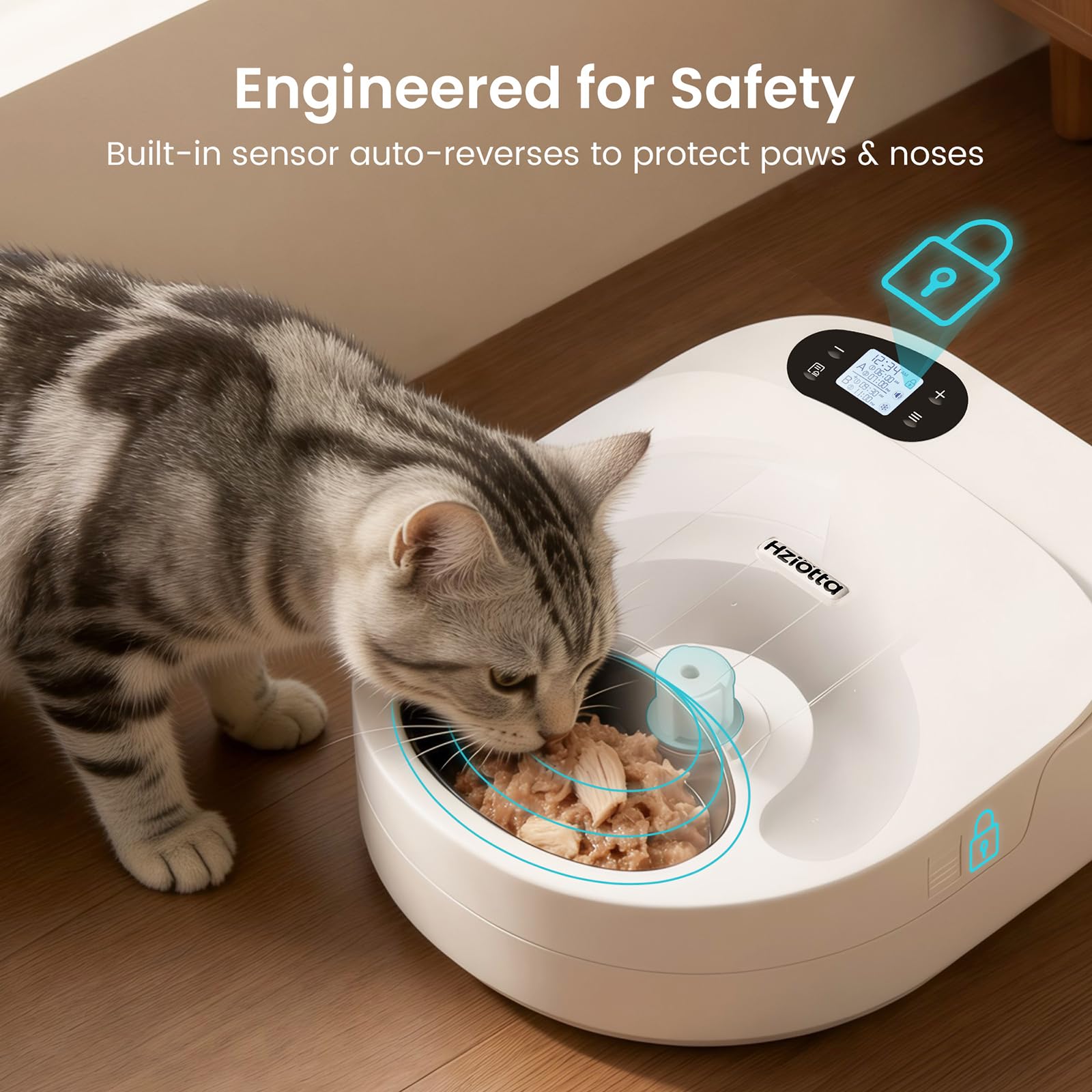 Mangiatoia automatica per gatti con raffreddamento, senza pacchetti refrigeranti, 48 ore di freschezza, per cibo umido e secco, timer per controllo delle porzioni, orari di lavoro e weekend