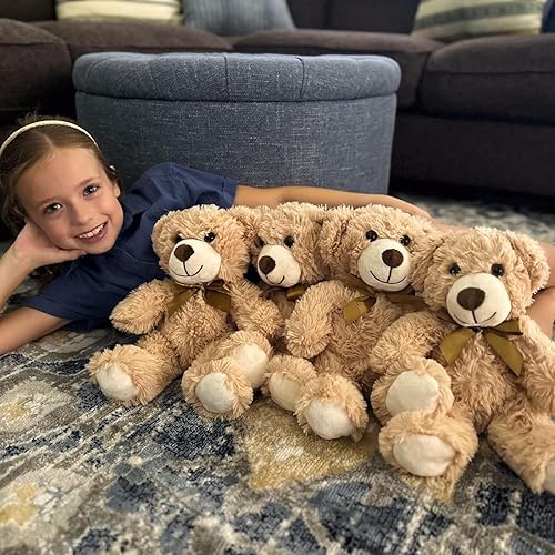 Miniatura 5 de MorisMos Oso de peluche a granel 6 paquetes de oso de peluche de 14 pulgadas pequeño oso de peluche para baby shower, fiesta de boda, marrón claro