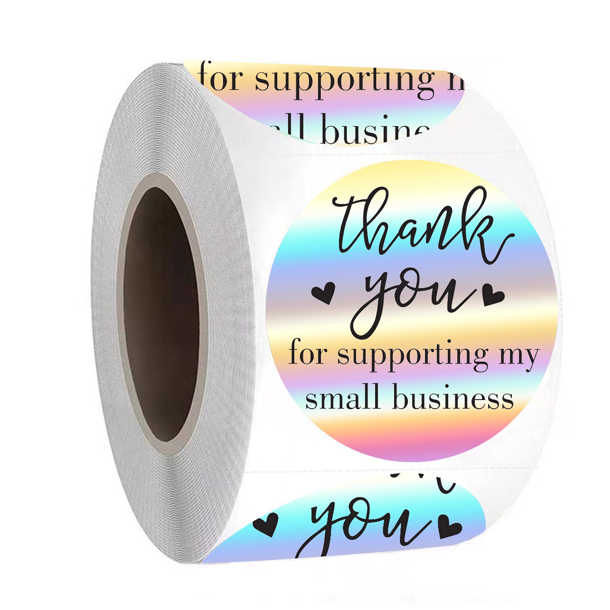 Buy Holographic Thank You Stickers Roll,1.5" Rainbow Thank You for