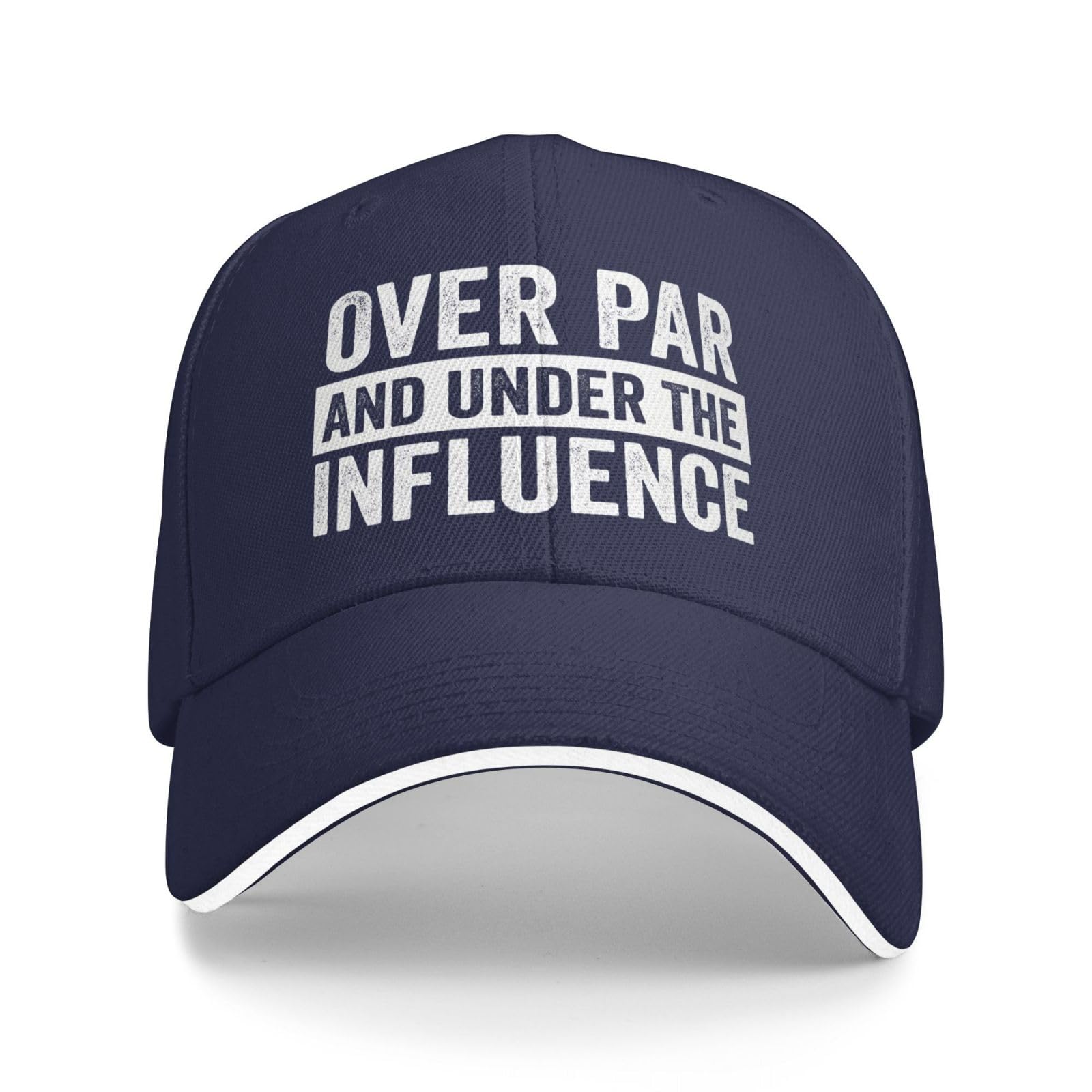 Melbrakin Over Par Under The Influence Hat Baseball Cap for Men Women Navy Blue