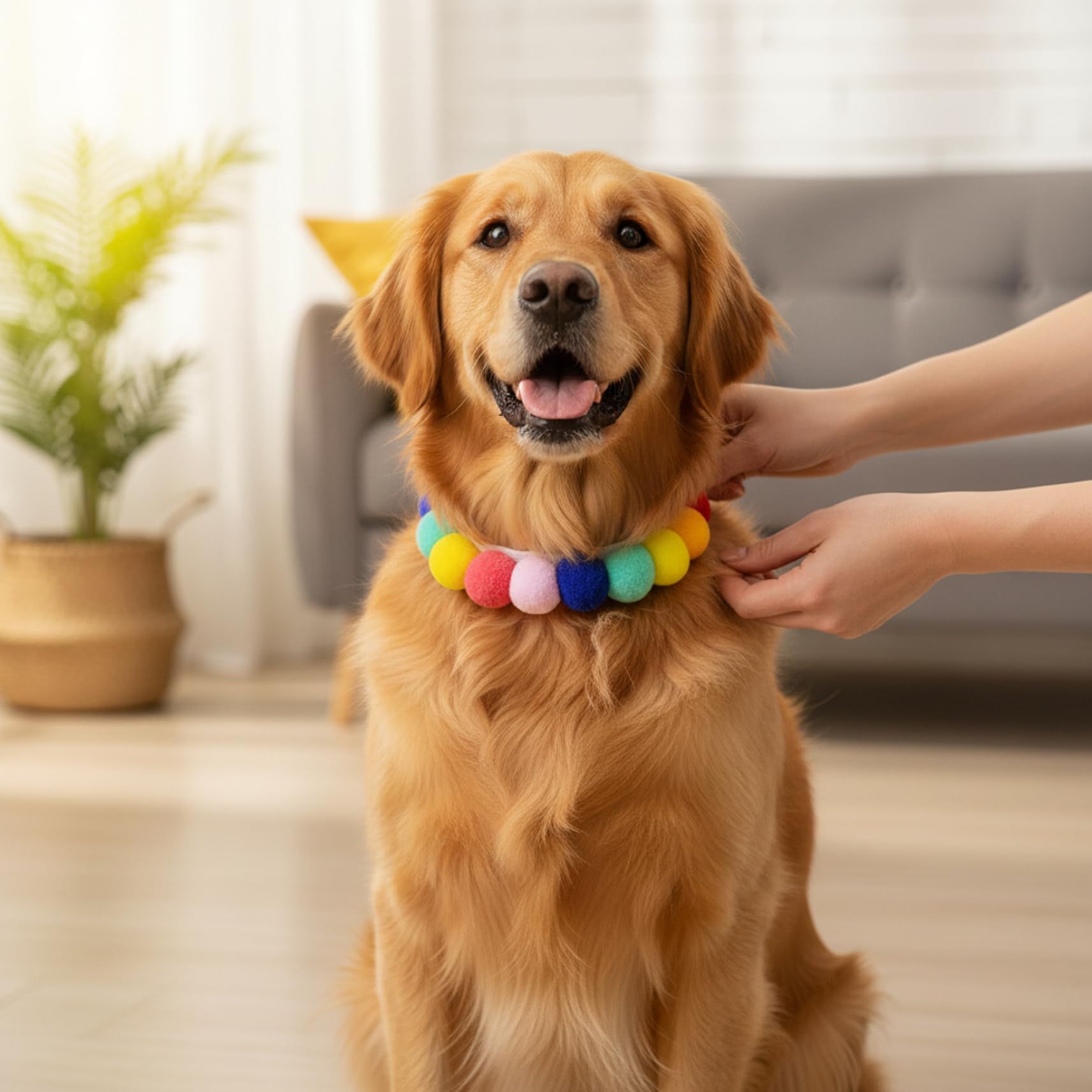 50 Stück Perlen-Hundehalsband, verstellbares elastisches Katzenhalsband mit weichem Bommel für kleine Hunde und Welpen, modische Haustier-Halskette für Fotos und tägliches Tragen, elastische Katze