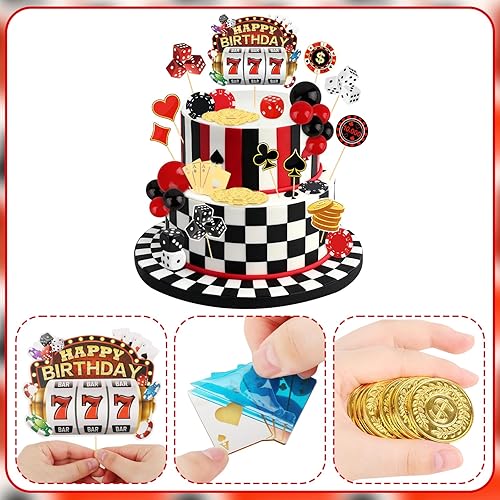 Miniatura 16 de Hooqict 26 piezas de decoraciones de pasteles de los años 80 y 90, decoraciones retro de los años 80 de hip hop con bolas de purpurina para cupcakes