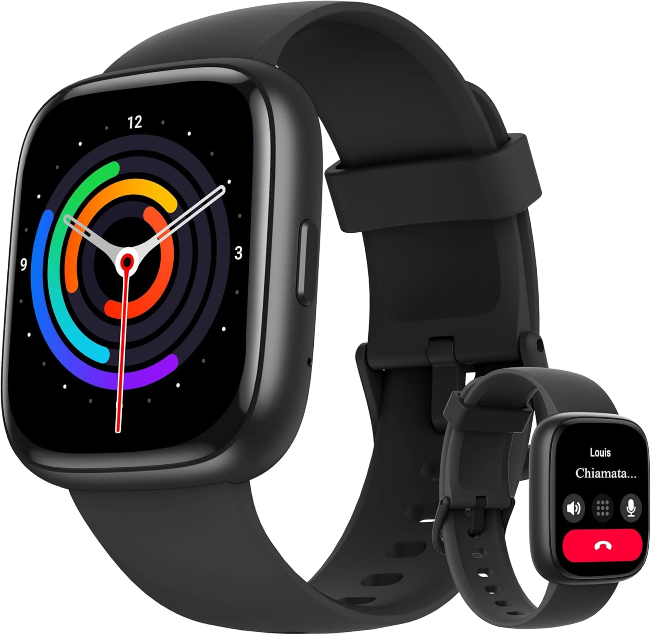 KALINCO Alexa Smartwatch, IP68 Orologio Uomo Donna, Chiamate Bluetooth, 100+ modalità Sport, Frequenza Cardiaca/Stress/Ossigeno, Promemoria Salute, Regalo Android iOS