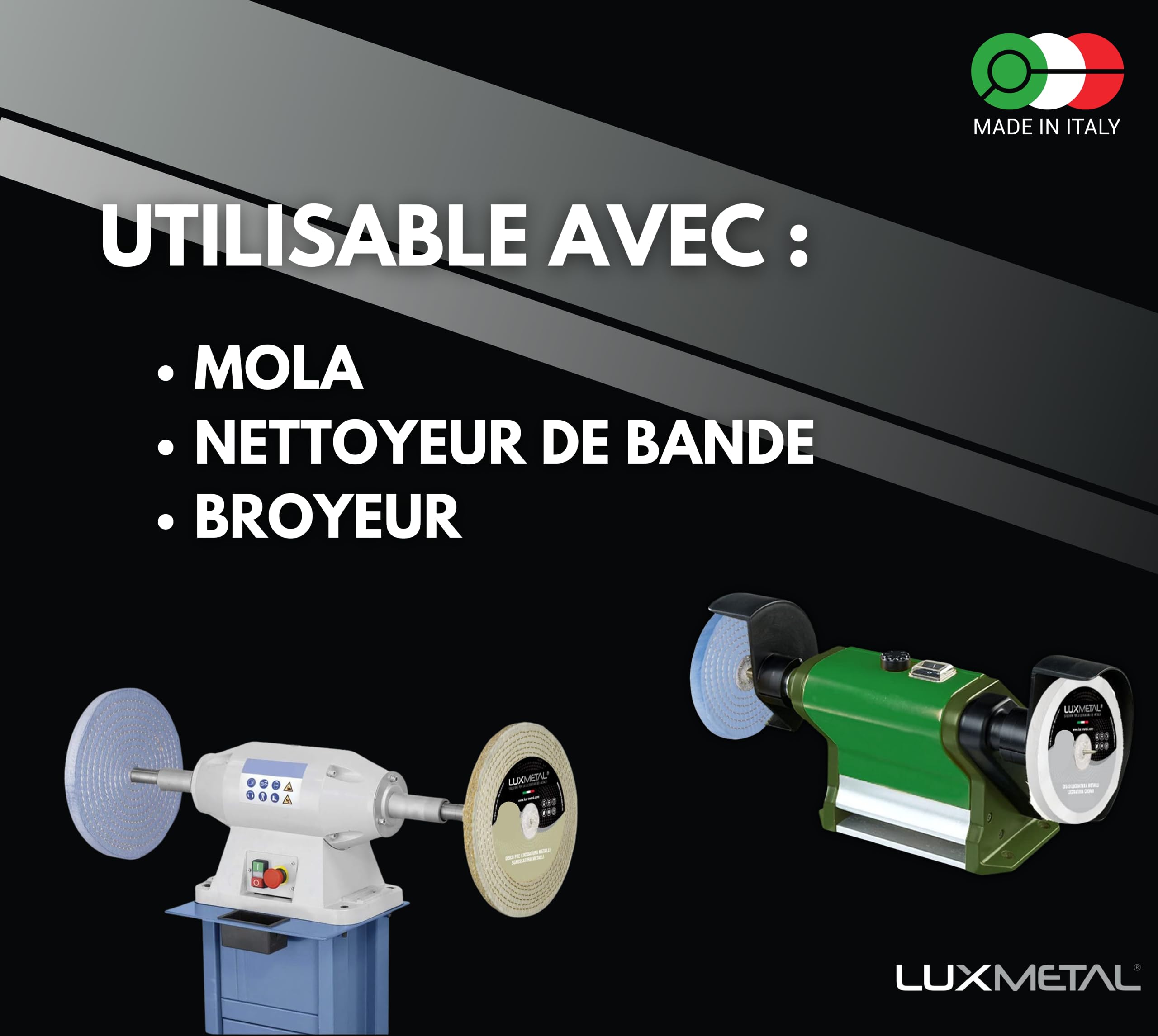 Kit de Polissage 3 Disques 200 mm Soft Super Soft Super Hard pour Aluminium Acier Inoxydable